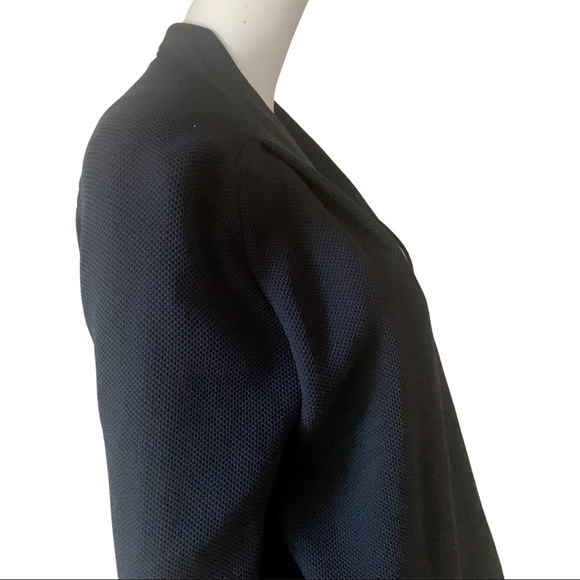 BROCHU WALKER Open Front Cardigan Textured Knit Loose Fit Dark Navy Blue Cotton - Picture 9 of 14